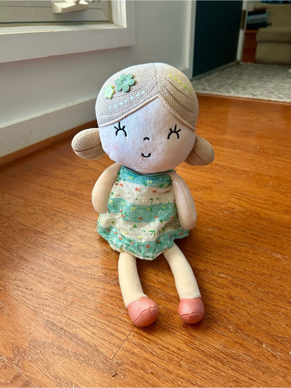 GLOVELEYA 18" SPRING TIME FLORAL FLOWER PLUSH DOLL STUFFED MY FIRST DOLL TOY